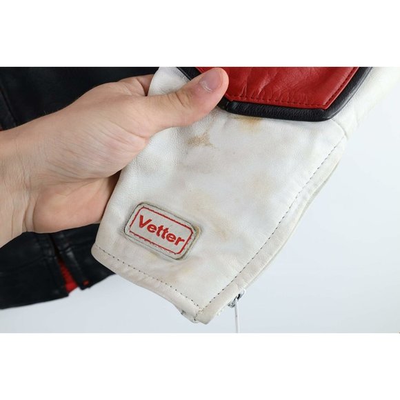Vtg 80s Vetter Windjammer Womens 42 Distressed Leather Riding Motorcycle Jacket - Picture 4 of 11